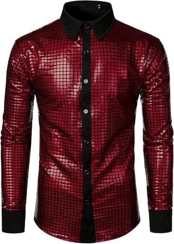 Chemise boutonnée disco homme pour trouver une tenue rétro scintillante sans effort