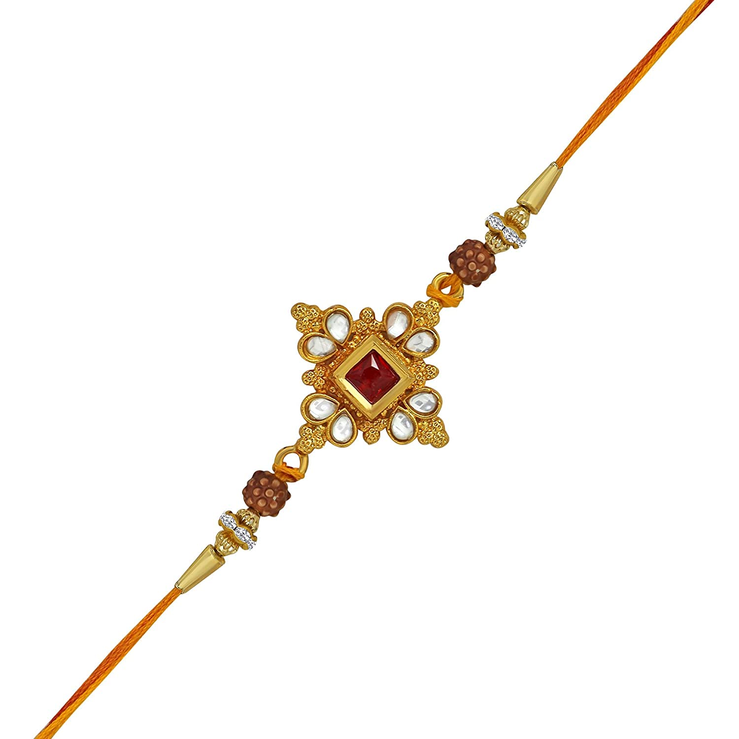 Okos Gold Plated Designer Kundan Studded Rakhi For Brother/Bhaiya For Rakshabandhan RK1000305C For Men (B09YV5JTGS) Amazon Price History, Amazon Price Tracker