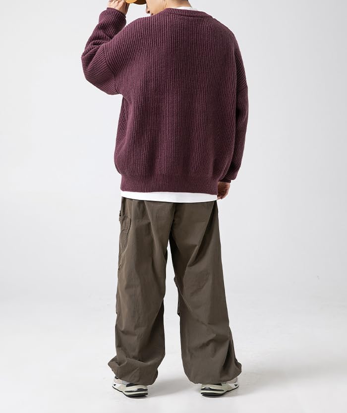 Men's Vintage Grandpa Aesthetic Sweaters Crewneck Knitted Sweatshirt Pullovers Y2K Grunge Clothing Korean Streetwear - Image 3