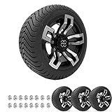 ProFormX Velocity 12' Golf Cart Wheels and Tires Combo Package - Set of Four 215/35-12 Mamba Street...