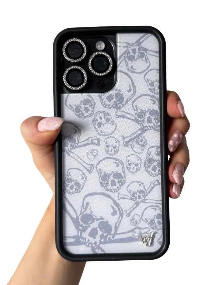 Image of Wildflower Cases - Compatible with iPhone 16 Pro Max | Protective Black Bumper, 6.5ft Drop Test Certified, Women Owned Small Business | Skull Girl