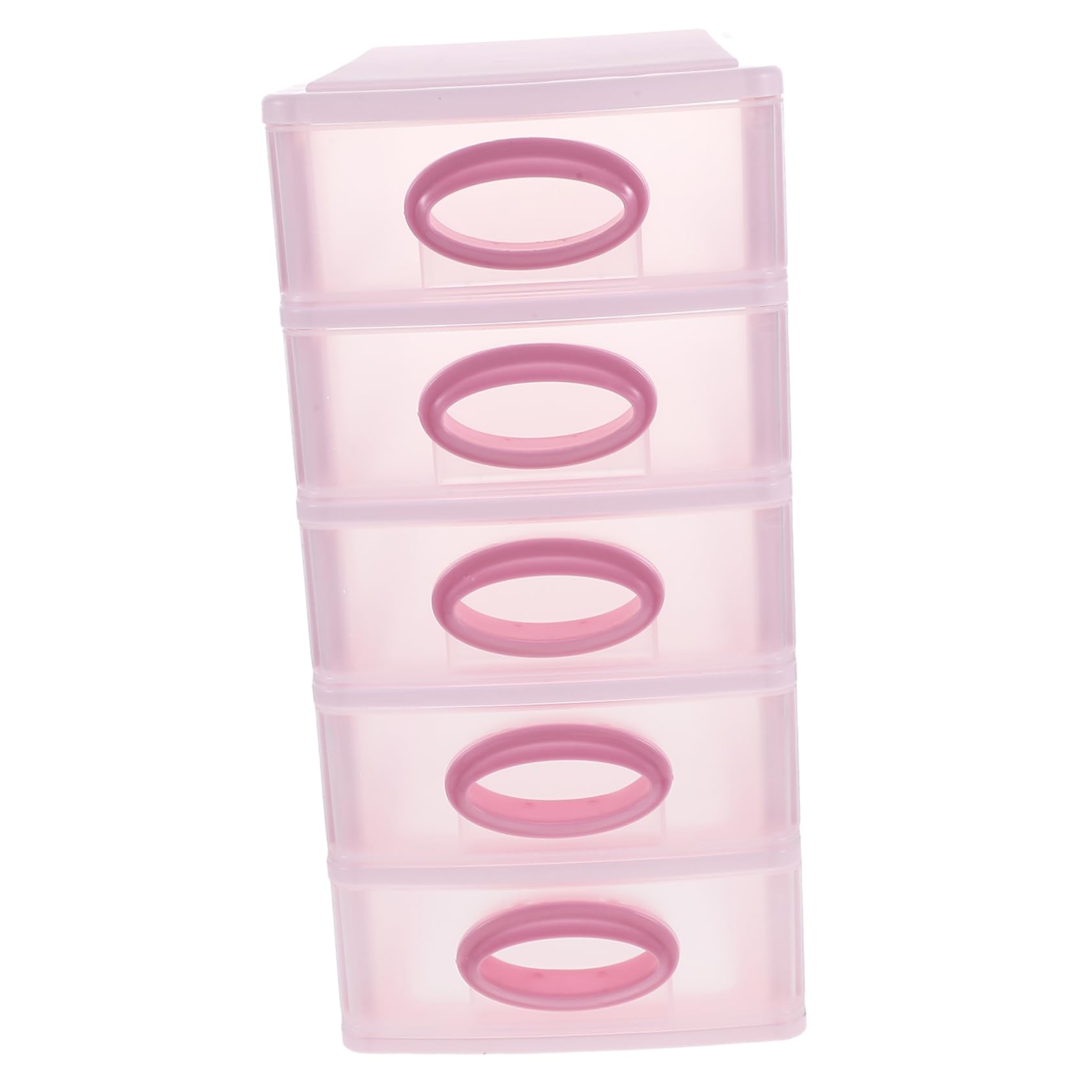 OSALADI Organizzatore da Scrivania Rosa in Pp 5 Cassetti per Ufficio e Cosmetici, Pratico e Decorativo per Conservare Piccoli Oggetti e Accessori Personali