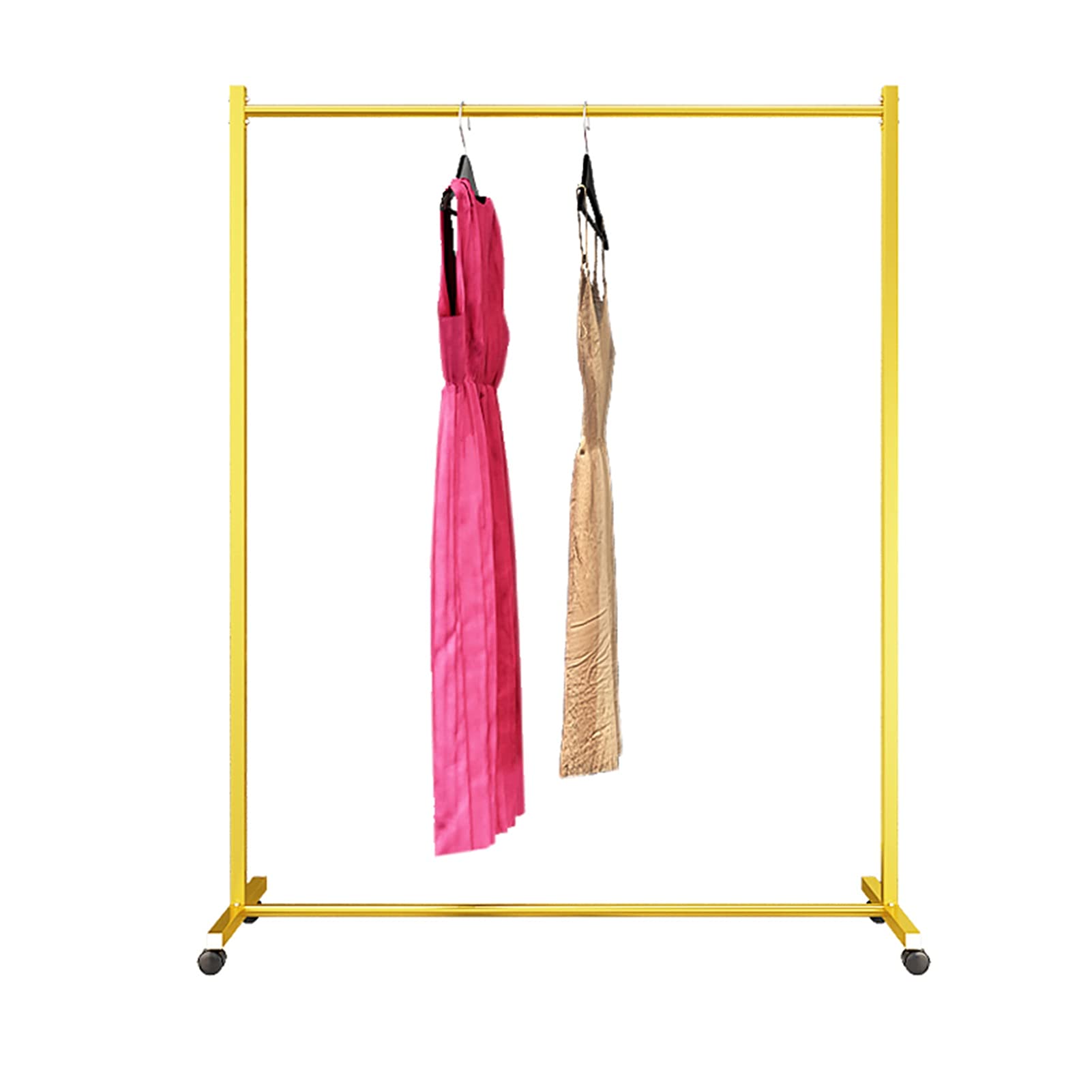 Porte-manteau en métal robuste doré penderie gain de place 150 cm pour vêtements suspendus