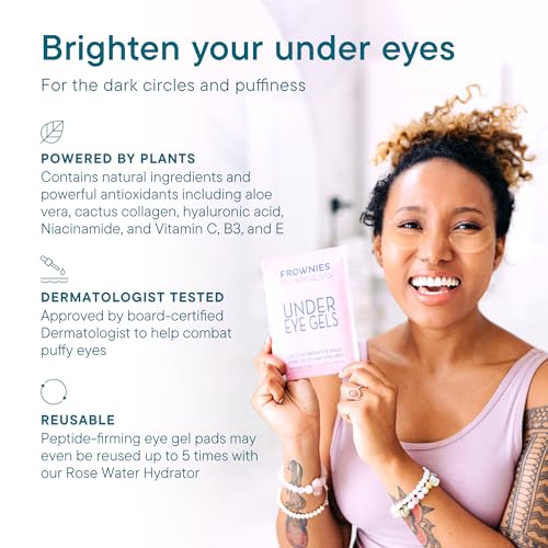 image for Frownies Under Eye Gel Patches for Puffy Eyes - Dark Circles with Cact