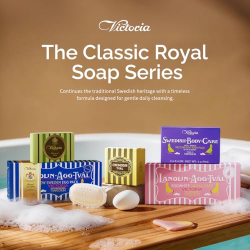 Image of VICTORIA Swedish Egg White Facial Soap, 3-in-1 Gentle Daily Cleanser with Lanolin & Rose Water, for Oily & Combination Skin, 50g