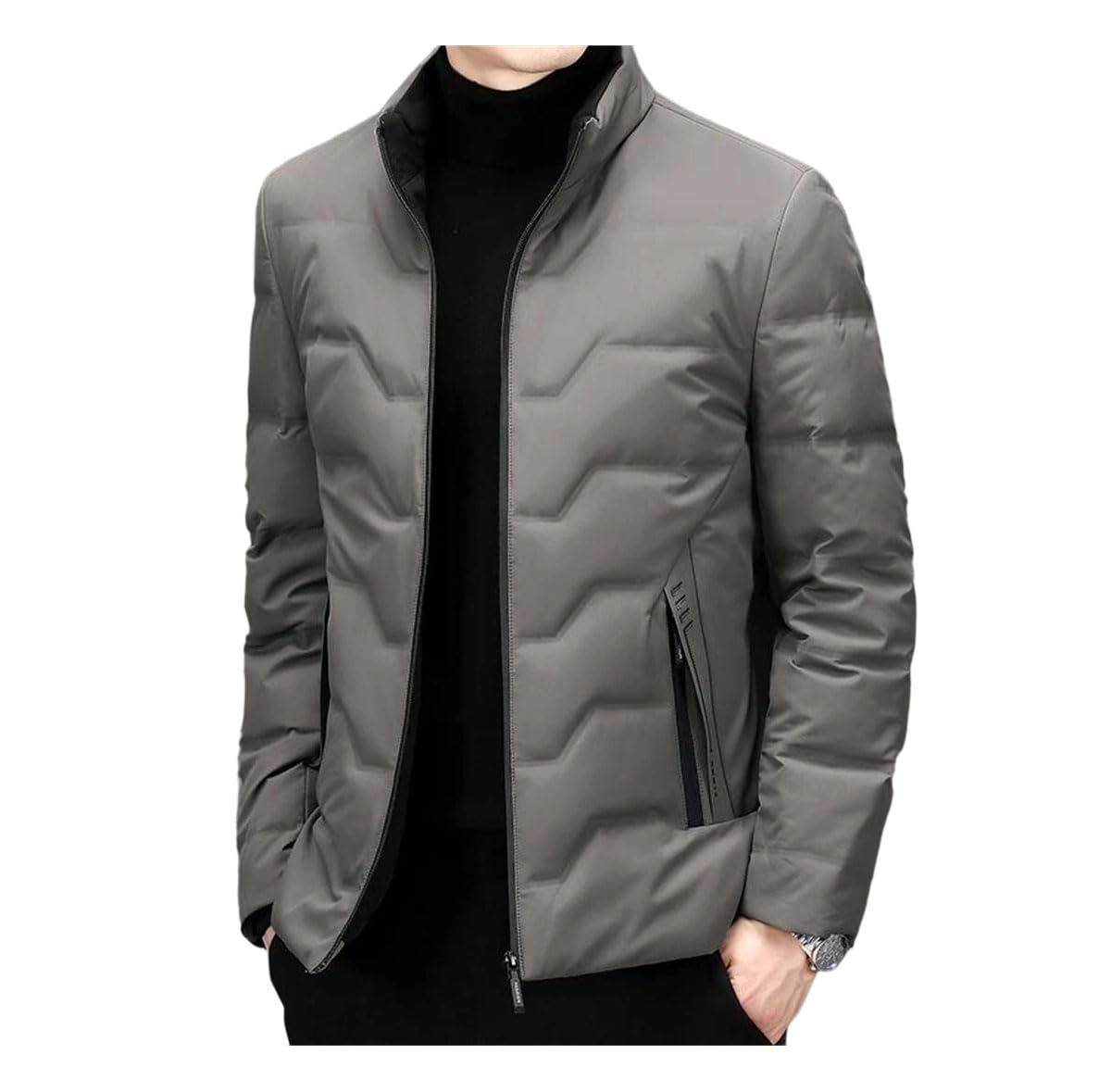 Mens Winter Business Casual Warm Puffer Jackets Coat
