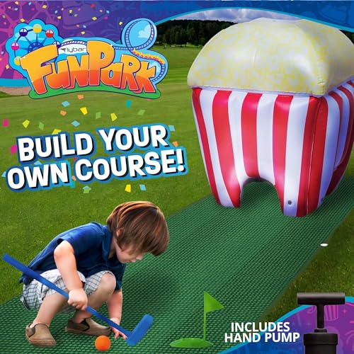 FunPark Inflatable Mini Golf Set – 13-Piece Course with Adjustable Clubs, Balls, Putting Cups, Green Mats and Themed Obstacles for Indoor or Outdoor Play, Active Game for Boys ANG Girls, Ages 6+ by Flybar - Image 3