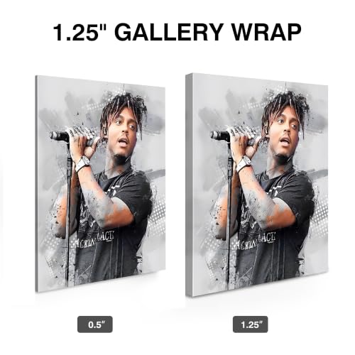 Image of Juice WRLD Canvas Wall Art, Rapper Collage Poster Print, Hip Hop Music Artwork for Bedroom Studio Gaming Room Decor, Vibrant Album Cover Picture Print Framed Music Wall Painting 8X10