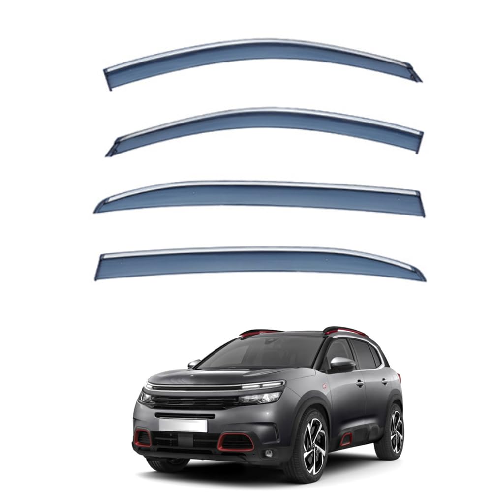 QOEMRHELT 4pc Set In-Channel Wind Deflectors, for C5 AIRCROSS 2017-2025 Window Visors Rain Guards Vent Visors Rain & Sun Protection,Car Accessories