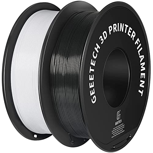 Image of Geeetech 1.75mm PLA 3D Printer Filament, Upgrade Tidy Winding Tangle-Free, Dimensional Accuracy + /- 0.03mm,Black and White (2kg)