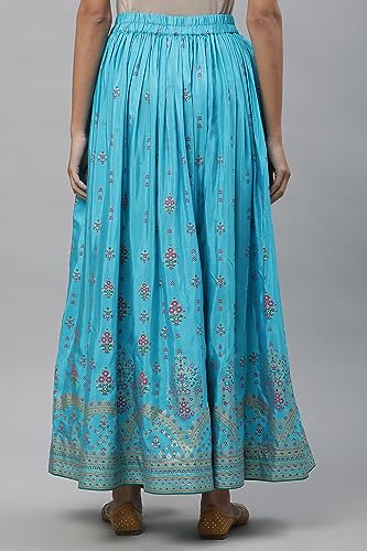 Image of Aurelia Printed Strechable Maxi Skirt for Women | Ankle Length Skirt for Women