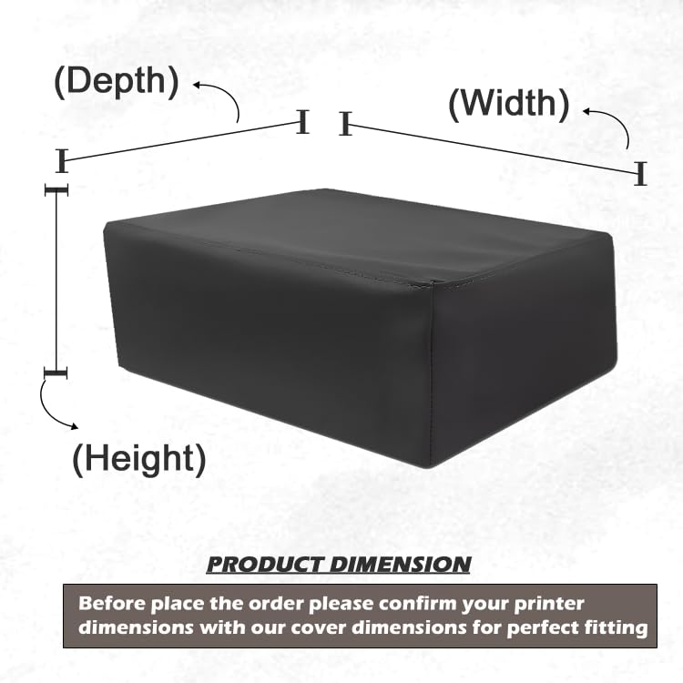 Image of Water-DUST-Tear-Scratch Proof Leather Printer Cover Compatible with EPSON L18050 Printer (Black - Tear & Scratch Proof)