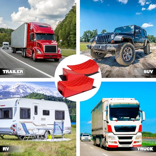 Yiyitools QP-1-006 2 Pack Rv Leveling Blocks Ramp Kit,Travel Trailer Leveling Blocks,Including 2 Curved Levelers,2 Chocks And 2 Anti-Slip Mats,Up To 35,000 Lbs,Non-Slip Design thumb #7