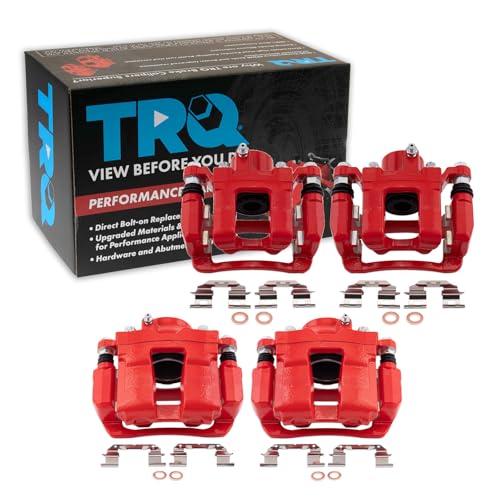 Image of TRQ Front and Rear Brake Caliper Set Performance Coated Brackets Compatible with 2011-2015 Hyundai Sonata 2011-2015 Kia Optima