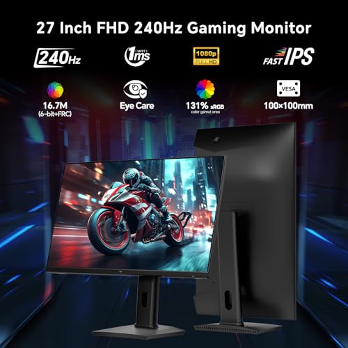 KTC Gaming Monitor 240Hz 27 Inch | FHD@240Hz | Adjustment Stand | | Fast IPS Panel | 1ms Response Time (MPRT) | 350 cd/㎡ Brightness, HDR | Adaptive Sync | 97% DCI-P3, 99% sRGB, ΔE<2 | H27F7 - Image 3