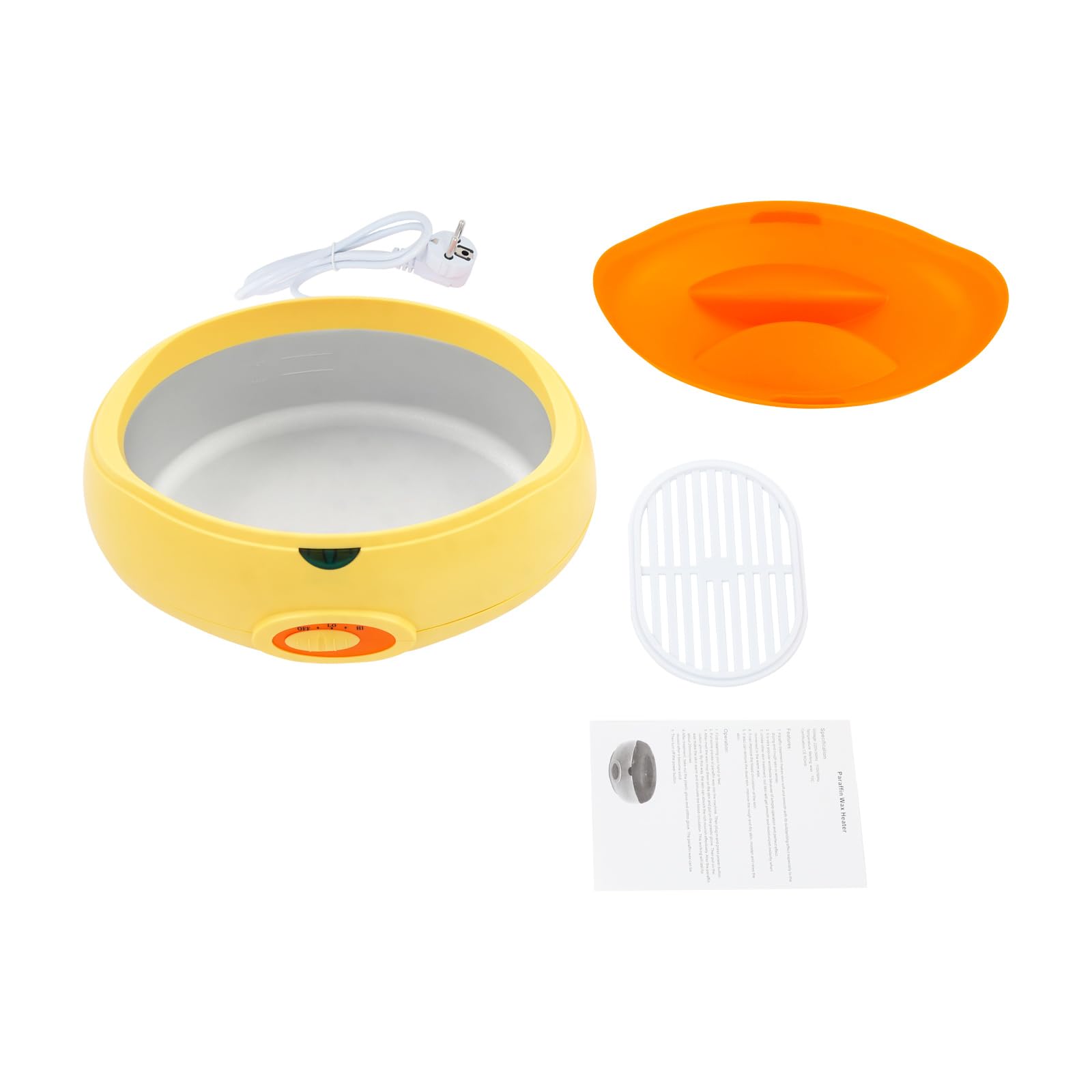 Scaldacera elettrico per bagno di paraffina, 4400 ml, con funzione di riscaldamento/isolamento, bagno di paraffina per mani e piedi, con piastra termica (arancione)