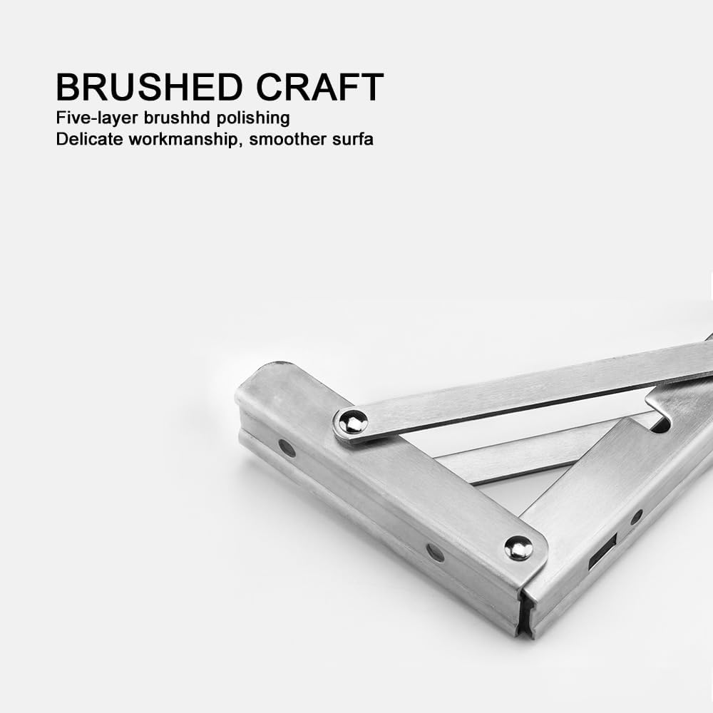 Foldable Stainless Steel Shelf Brackets - Save Space! -9 Foldable Stainless Steel Shelf Brackets - Save Space! -9