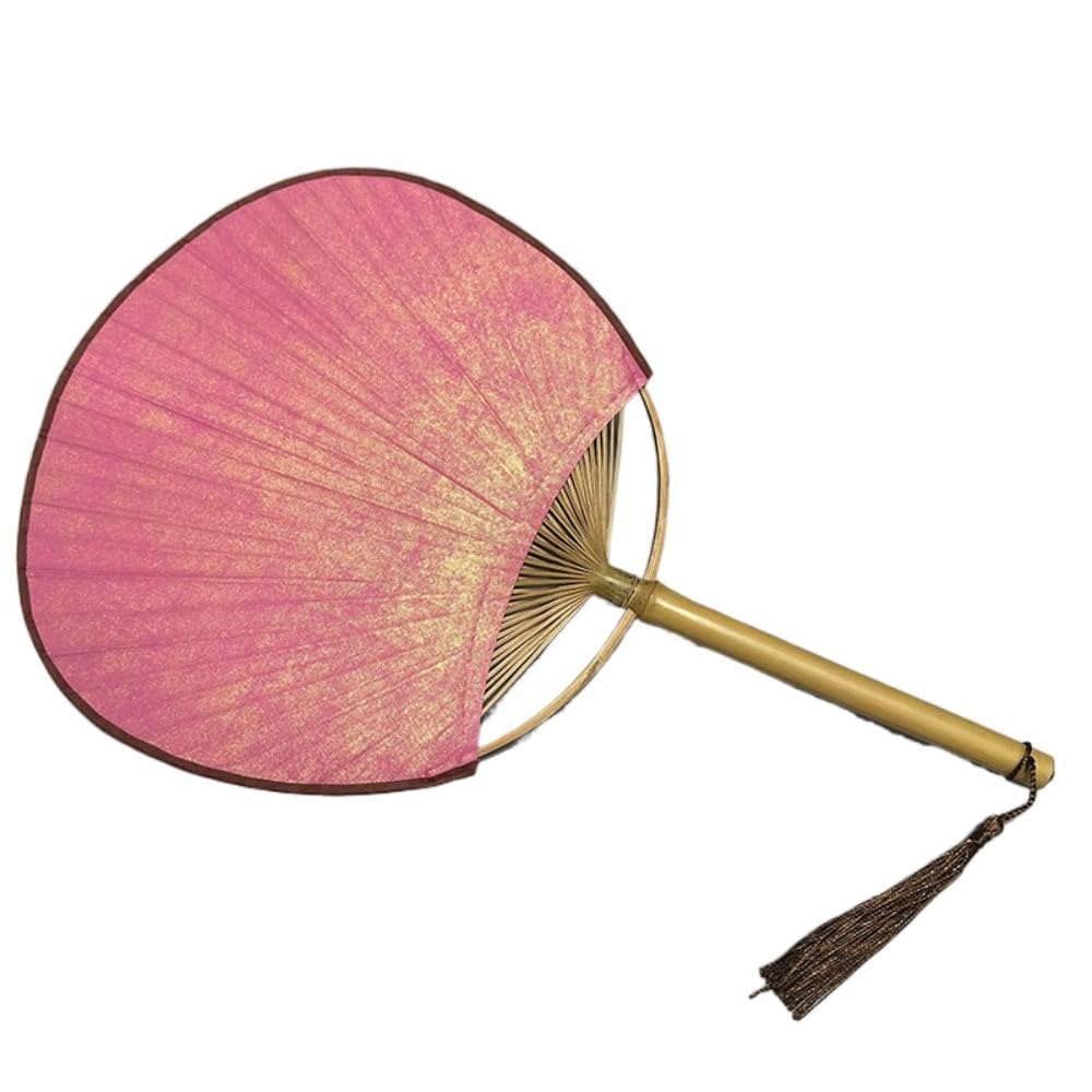 ZFPKXHVMG Bamboo Woven Fan, Blank Paper Fan With Tassels Bamboo Handle Chinese Style DIY(Color13)