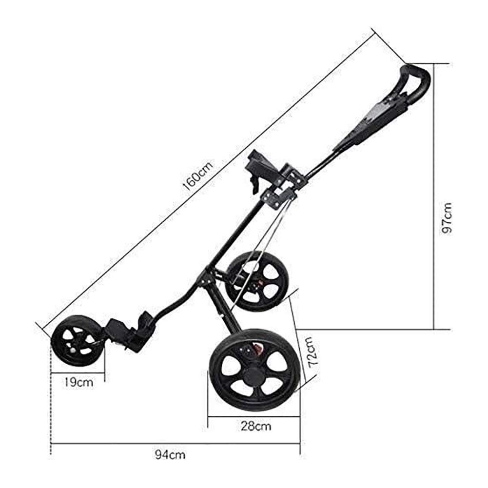 iumLeap Golf Push Cart,3 Wheels Foldable Golf Club Push Pull Cart Trolley Golf Pull Cart Folding Frame Lightweight Durable Practical Design (3)