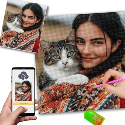 Foto personalizzata diamond painting idée cadeau unique pour loisirs créatifs adultes