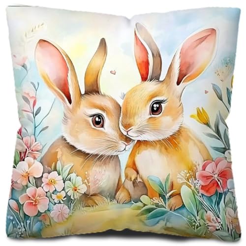 Housses de coussin de Pâques pour un salon printanier chaleureux x4