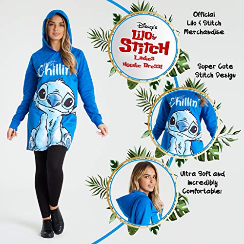 Disney-Hoodie-Kleid-Lilo-und-Stitch-Oversized-Hoodie-Lang-fuer-Damen-und-Teenager-100-Baumwolle-Pullover-Kleid-Sweatkleid-Damen