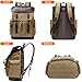 Nerlion Leather Backpack for Men Waxed Canvas Laptop Backpack 17.3 Inch Rucksack Vintage Travel Backpack (Khaki)