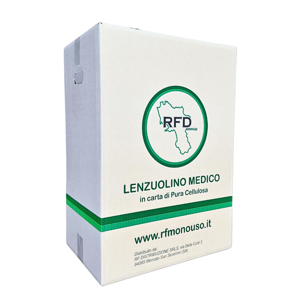 Rotolo Lettino Medico Carta Doppio velo Imbustato Singolarmente - 12 Rotoli - Offerta Lenzuolino estetica in Pura Cellulosa Made in Italy per estetista massaggio terapie