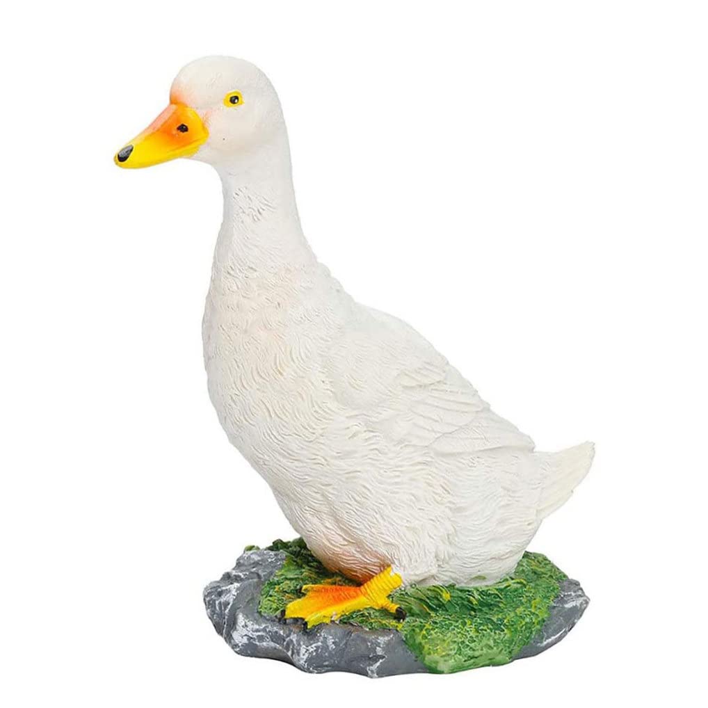 Wedhapy White Duck Outdoor Decor Porch Outfits Duck Statue Resin Duck Decor Garden Sculpture Ornaments Outdoor Yard Figurine