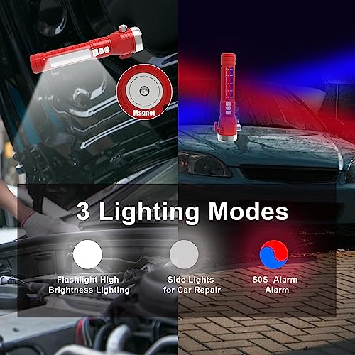 Mmxiang FLASHLIGHT With Window Breaker Seatbelt Cutter,Alarm & Compass,Car Led Tactical Flashlight thumb #2