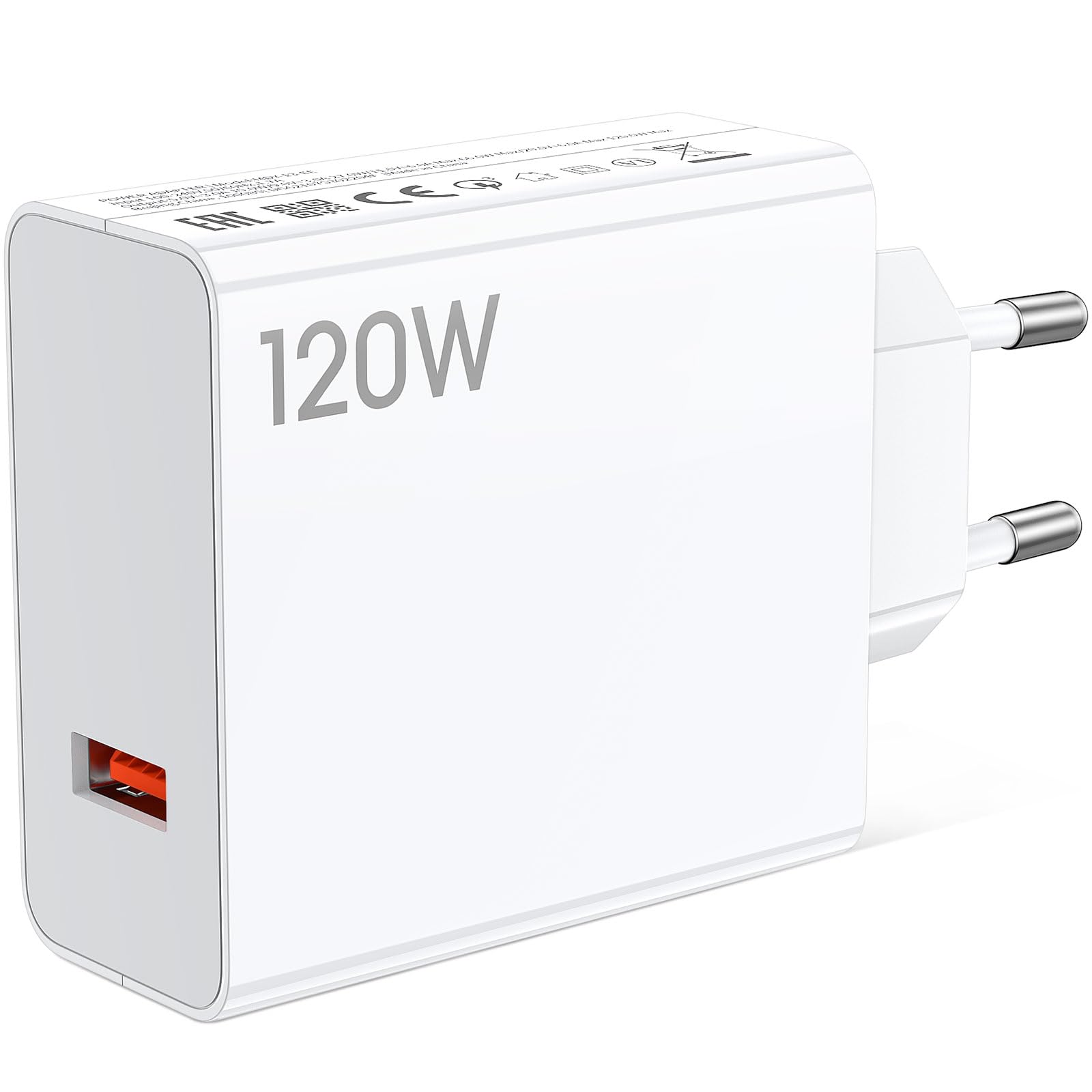 Chargeur USB 120W Pour Xiaomi Redmi Note 14 Pro+/13 Pro+/12 5G - HyperCharge, Rapide, Adaptateur Seul, Compatible Nombreux Modèles