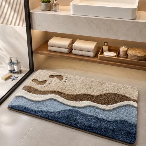 Image of Roseate Sands Super Soft Anti Skid (40x60 cm) Super Absorbent Mats Microfibre 2000 GSM Mat for Bathroom /Bedroom /Kitchen /Door Mat /Floor Mat (Pack of 1)