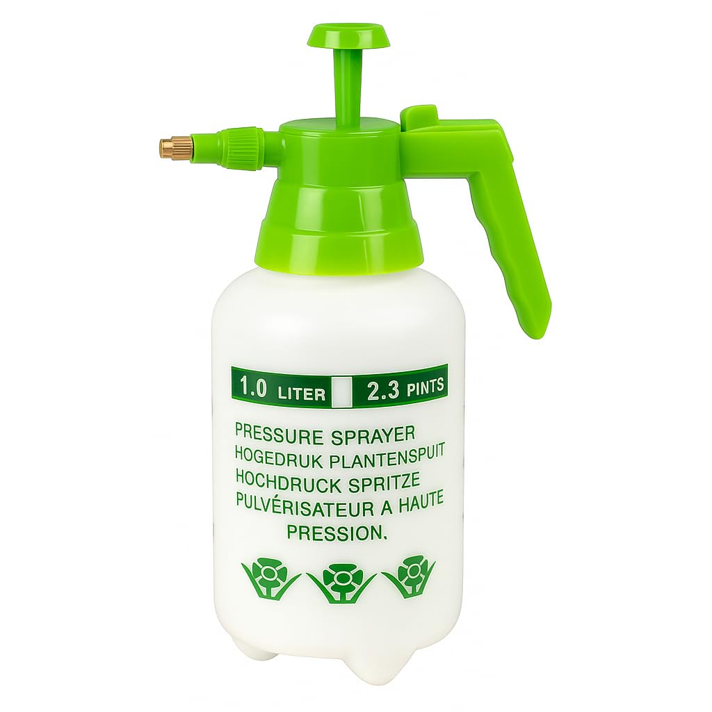 BURAKH Garden Sprayer 1L & 3L Pressure Sprayer Pump Action with Adjustable Nozzle & Carry Strap Weed, Garden, Pump Sprayer, Spray Bottle for Pesticides (1 Litre)