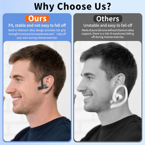 Image of Anti-Slip Ear Hooks for Nothing Ear 3 Earbuds (2025), Comfortable Fit | Sports Anti-Loss | Soft Memory Titanium Alloy Ear Hooks Compatible for Nothing Ear (3) Wireless Earbuds with Lanyard (Black)