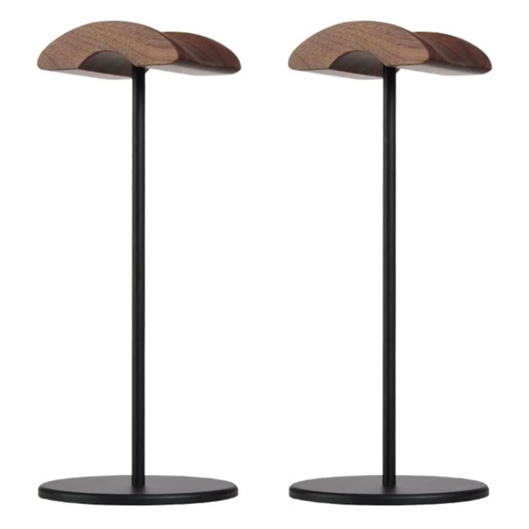 2X Supporto per Cuffie, Supporto per Cuffie nel Legno di Noce E Alluminio, Supporto per Cuffie da nel Noce Naturale con Base Pesante