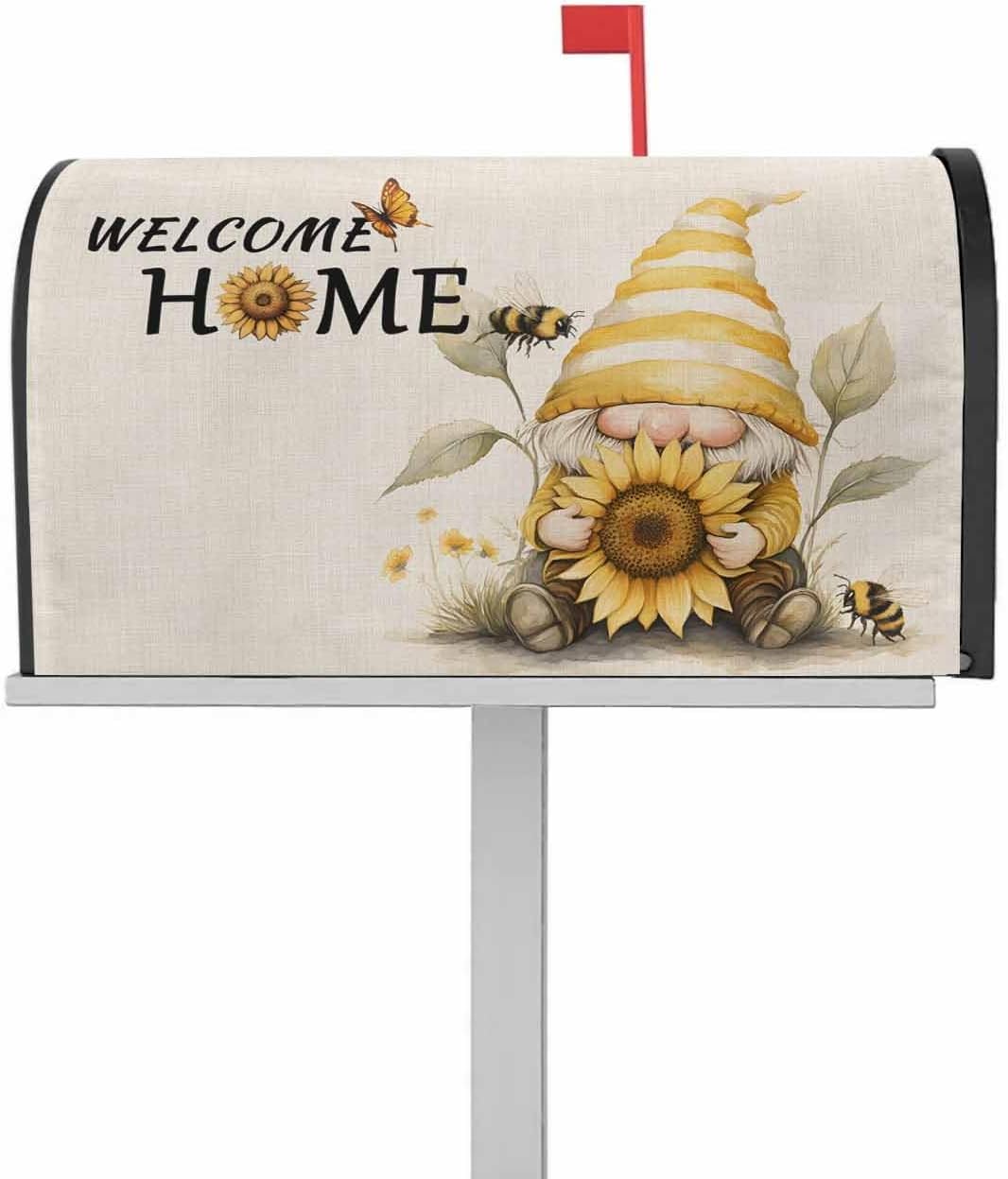 Mailbox Covers Magnetic Oversized 21x25.5In Outside Mailbox Decorations Retro Sage Green Eucalyptus Leaves Watercolor Plants Magnetic Postbox Covers Wrap for Garden Yard Home