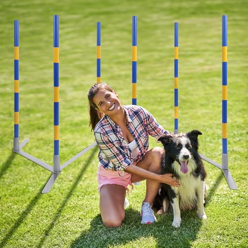 image for MiMu Dog Agility Equipment - Agility Set Dog Weaving Poles Dog Obstacl