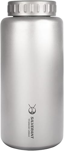 SILVERANT Botella de agua ultraligera de titanio de 27.1 fl oz27 fl oz, a prueba de fugas, para campamento, senderismo, deportes, con funda térmica