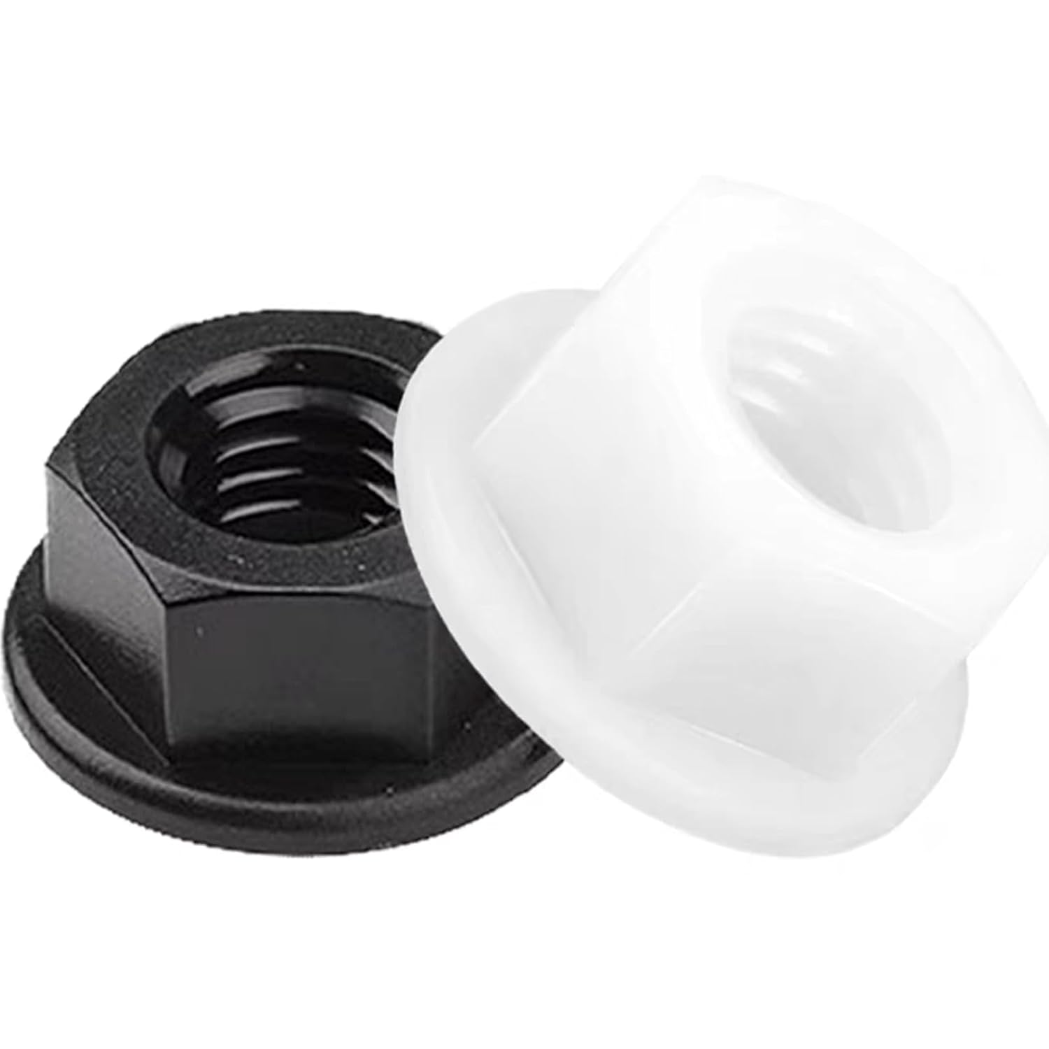 nut,Hexagonal nut, 100 - Piece M3, M4, M5, M6, M8, M10, M12 Nylon Flange Nuts, Hex Design