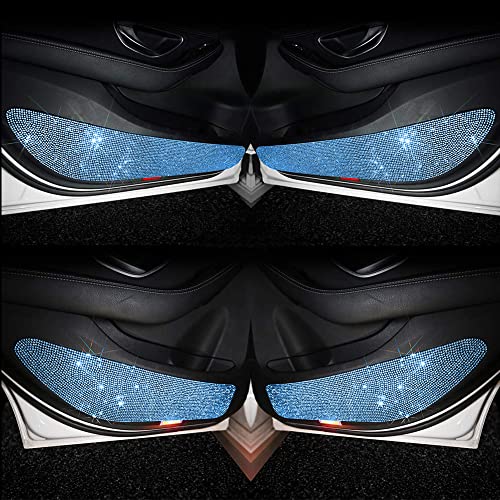 Image of Bling Car Door Protective Pad - Universal Anti-Kick, Anti-Collision Stickers, 4 Pack (2 Front, 2 Back), Blue