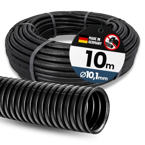 Kalitec 10m Wellrohr NW10 Geschlossen - Wellschlauch Marderschutz Schwarz