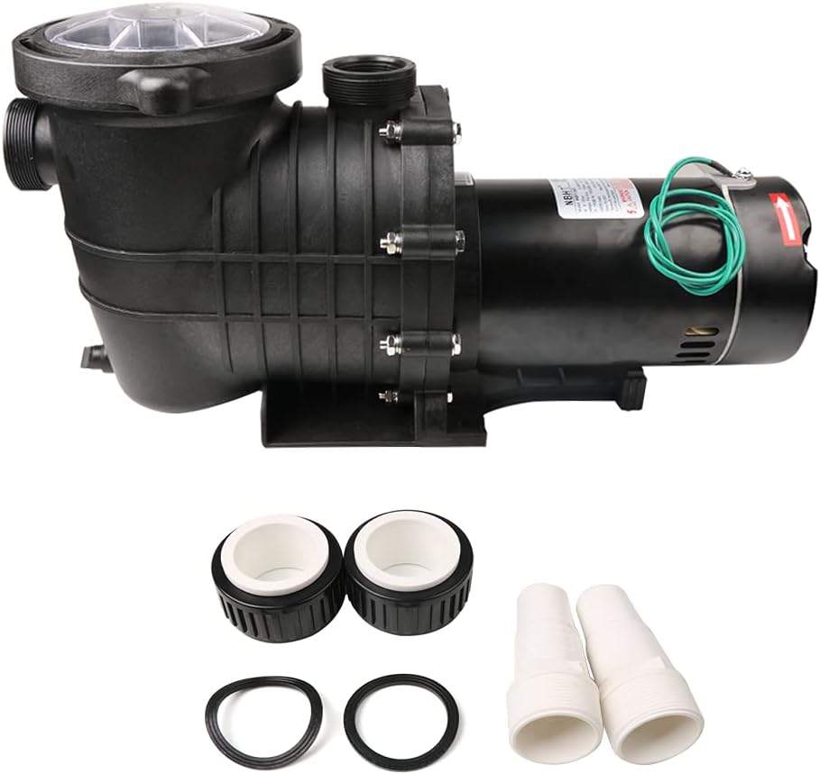 Swimming Pool Pump Above ground, 1.5 HP 4980 GPH In Ground Self Primming Pool Filtre Pump with Strainer Basket Pool Pump Motor for Clean Swimming Pool Water Low Noise