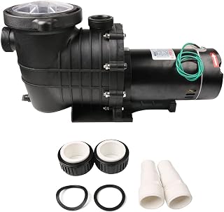 Togarhow Swimming Pool Pump Above Ground, 1.5 HP 4980 GPH In Ground Self Primming Pool Filtre Pump with Strainer Basket Pool Pump Motor for Clean Swimming Pool Water Low Noise