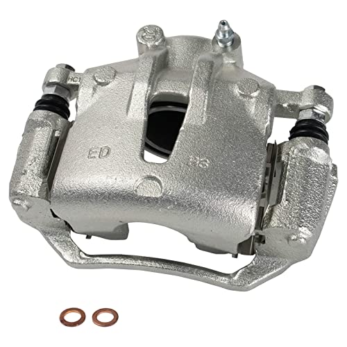 Image of TRQ Front Brake Caliper Set Zinc Coated Brackets Hardware Compatible with 2009-2012 Hyundai Elantra 2010-2013 Kia Forte Forte Koup