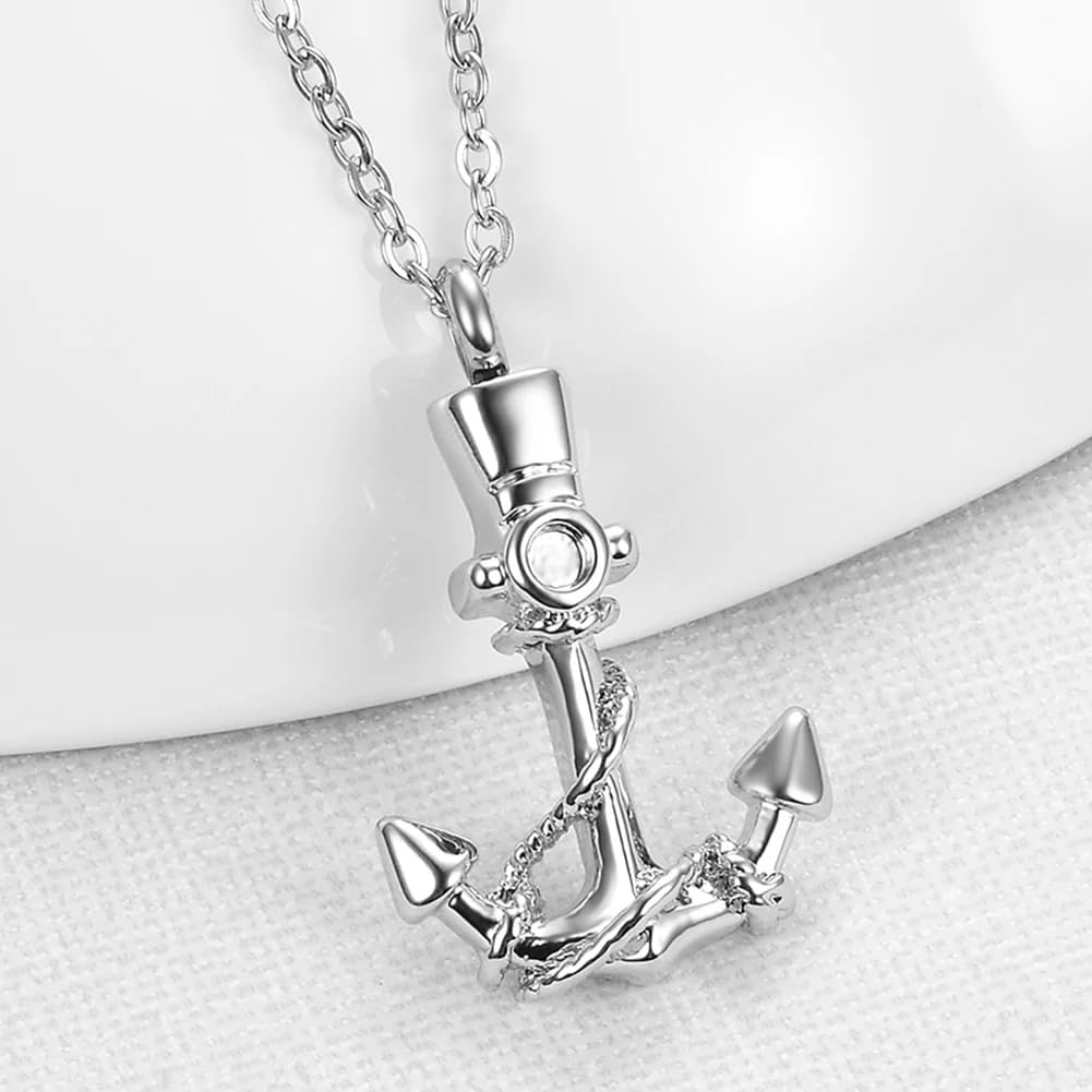 Generic 925 Sterling Silver Anchor Necklace For Men Women, Navigation Keepsake Jewelry Anchor Pendant, Navy Friendship Gifts, Unisex Adult, Nautical, Love, Adults, Unisex, Nautical Enthusiasts - Image 6