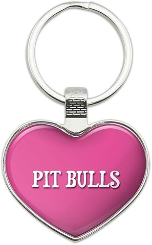 Llavero de metal Llavero Rosa I Love Heart Dogs N-R - Pit Bulls