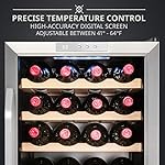Ivation 28 Bottle Compressor Wine Cooler Refrigerator w/Lock | Large Freestanding Wine Cellar For Red, White, Champagne or Sparkling Wine | 41f-64f Digital Temperature Control Fridge Stainless Steel - Image 5