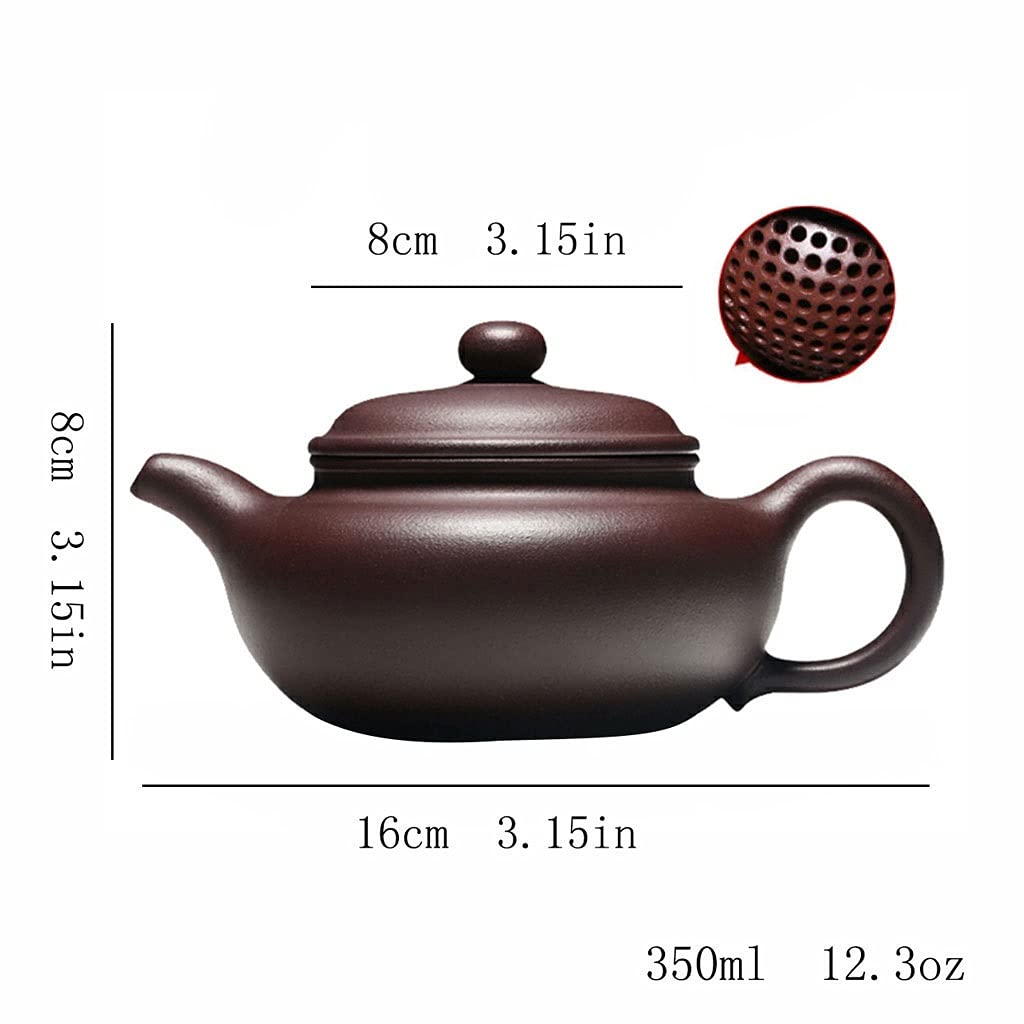 Tetera Tetera de Arcilla púrpura de Estilo Chino Antiguo Tetera Hecha a Mano de Tetera de Kung Fu Tetera esférica Kung Fu Tetera con Tapa Teteras (Size : 350ml/12.3oz)