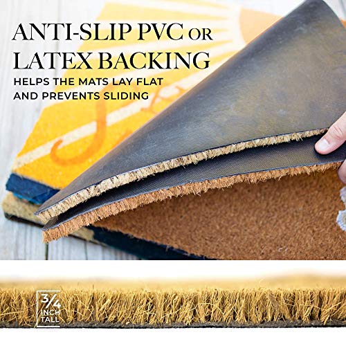 Avera Products | Beet It, Natural Coir Fiber Doormat, Anti-Slip Pvc Or Latex Mat Back | 29” X 17” #TOP4