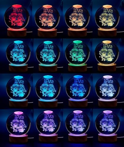 Image of Hamsa Magical Crystal Ball Night Light, LED Color-Changing Globe Lamp, Crystal Ball Lamp, Desktop Decorative Mood Light (16 Color Love)